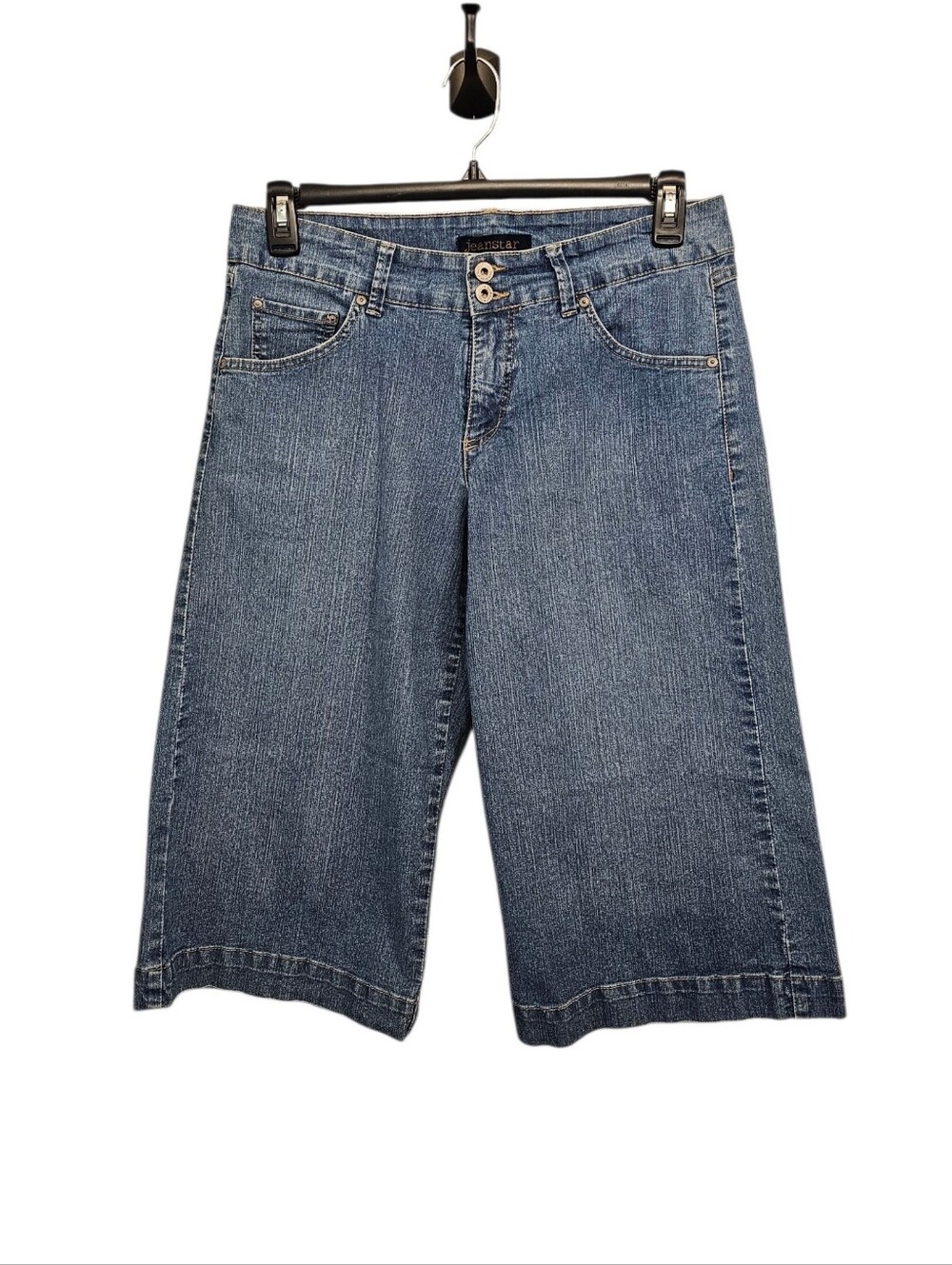 jeanstar Blue Wide-Leg Knee-Length Denim Jeans